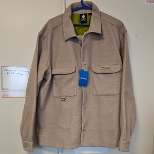 Columbia Men's Light Tan Fleece Shirt Jacket